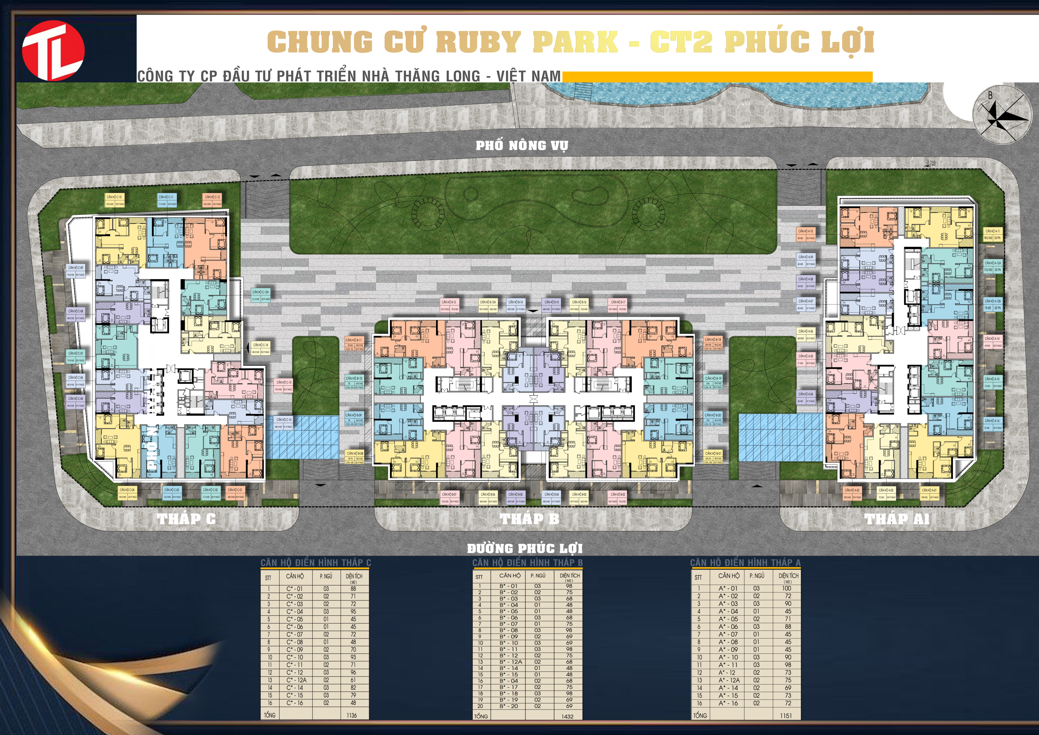 Mặt bằng tổng thể Ruby Park Phúc Lợi Long Biên