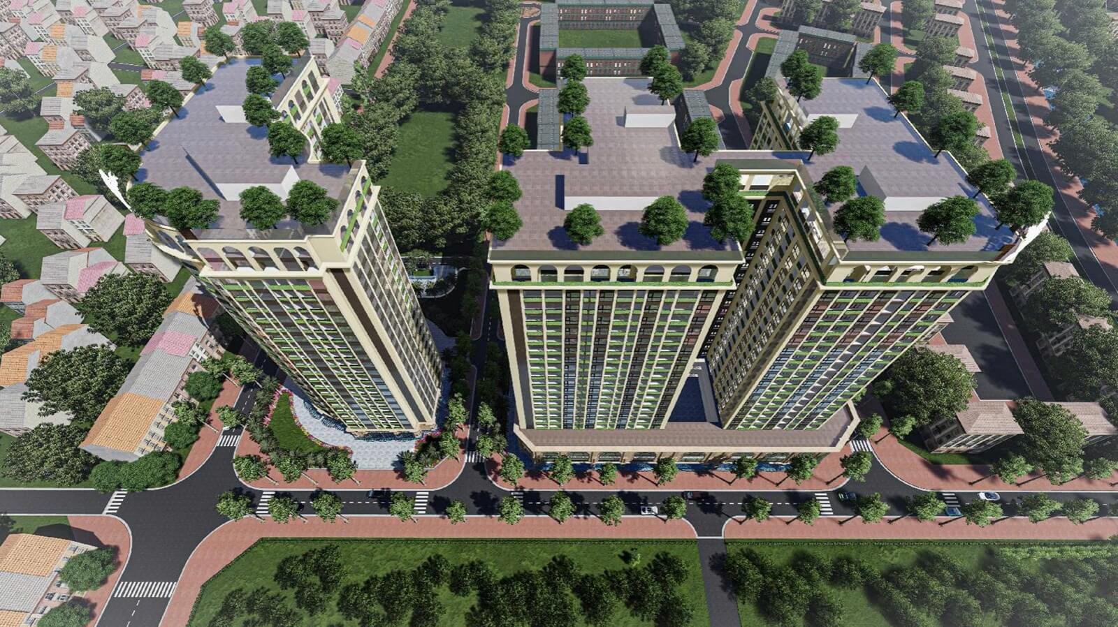 Phối cảnh Ruby Riverside Phúc Đồng Long Biên